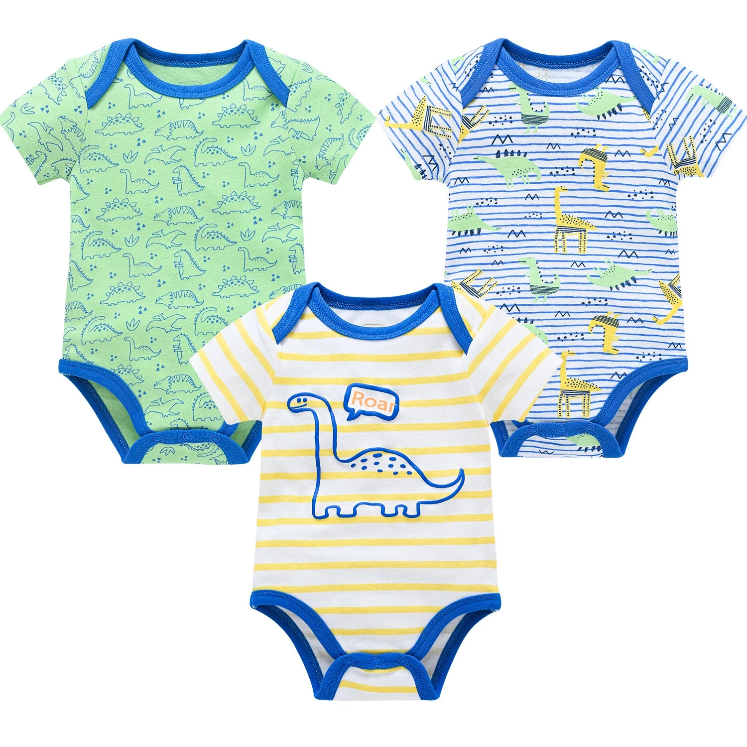 3–6 Pack Cotton Baby Bodysuits – 0–12 Months, Short Sleeve