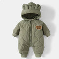 Cartoon Hooded Baby Romper – Winter Warm Jumpsuit (0–12M)