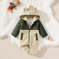 Cozy Winter Baby Romper – Unisex, Patchwork Design