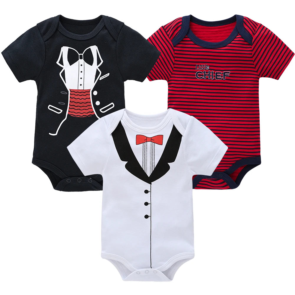 3–6 Pack Cotton Baby Bodysuits – 0–12 Months, Short Sleeve