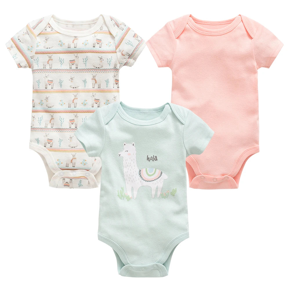3–6 Pack Cotton Baby Bodysuits – 0–12 Months, Short Sleeve