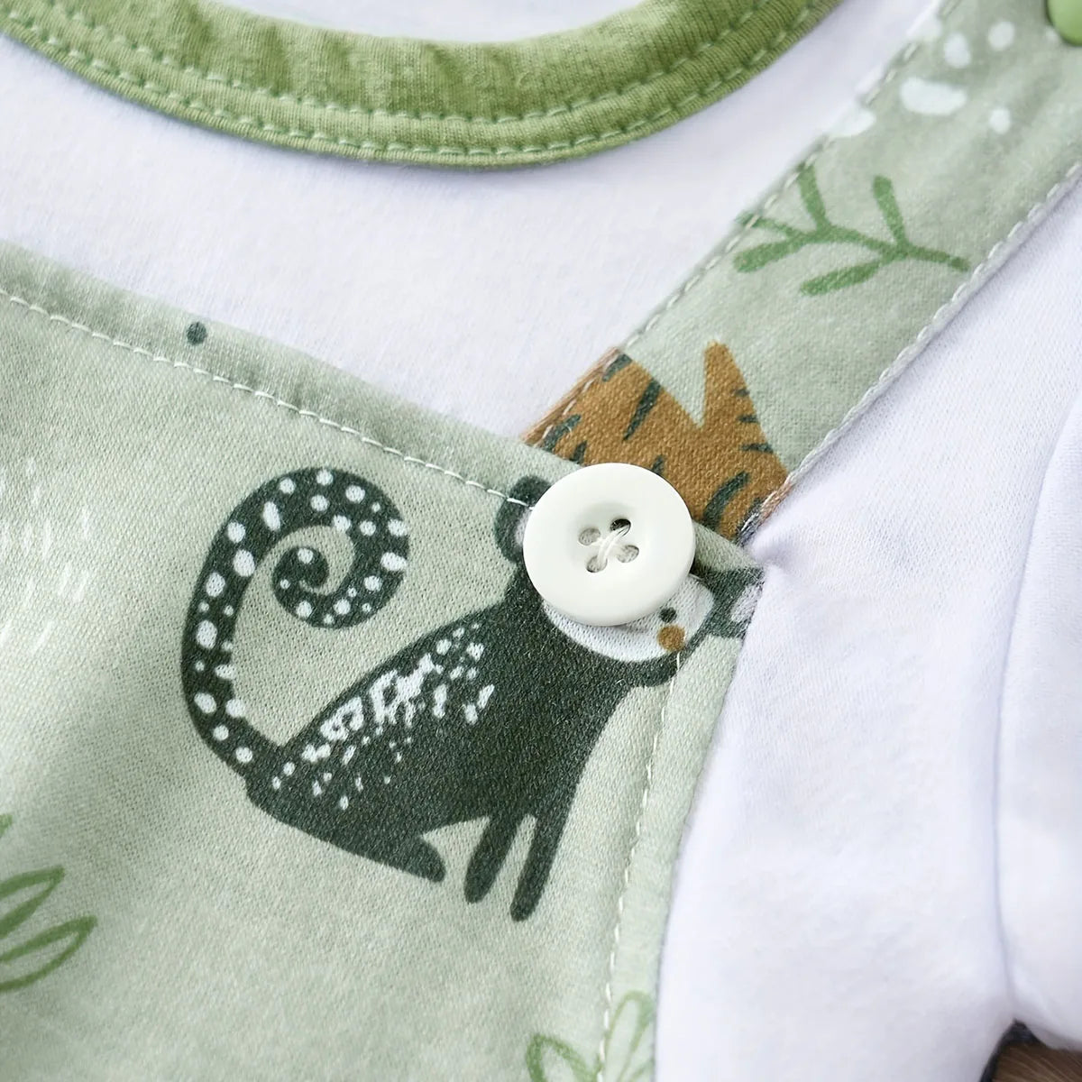 Zoo Animal Baby Romper – Boys 0–12 Months
