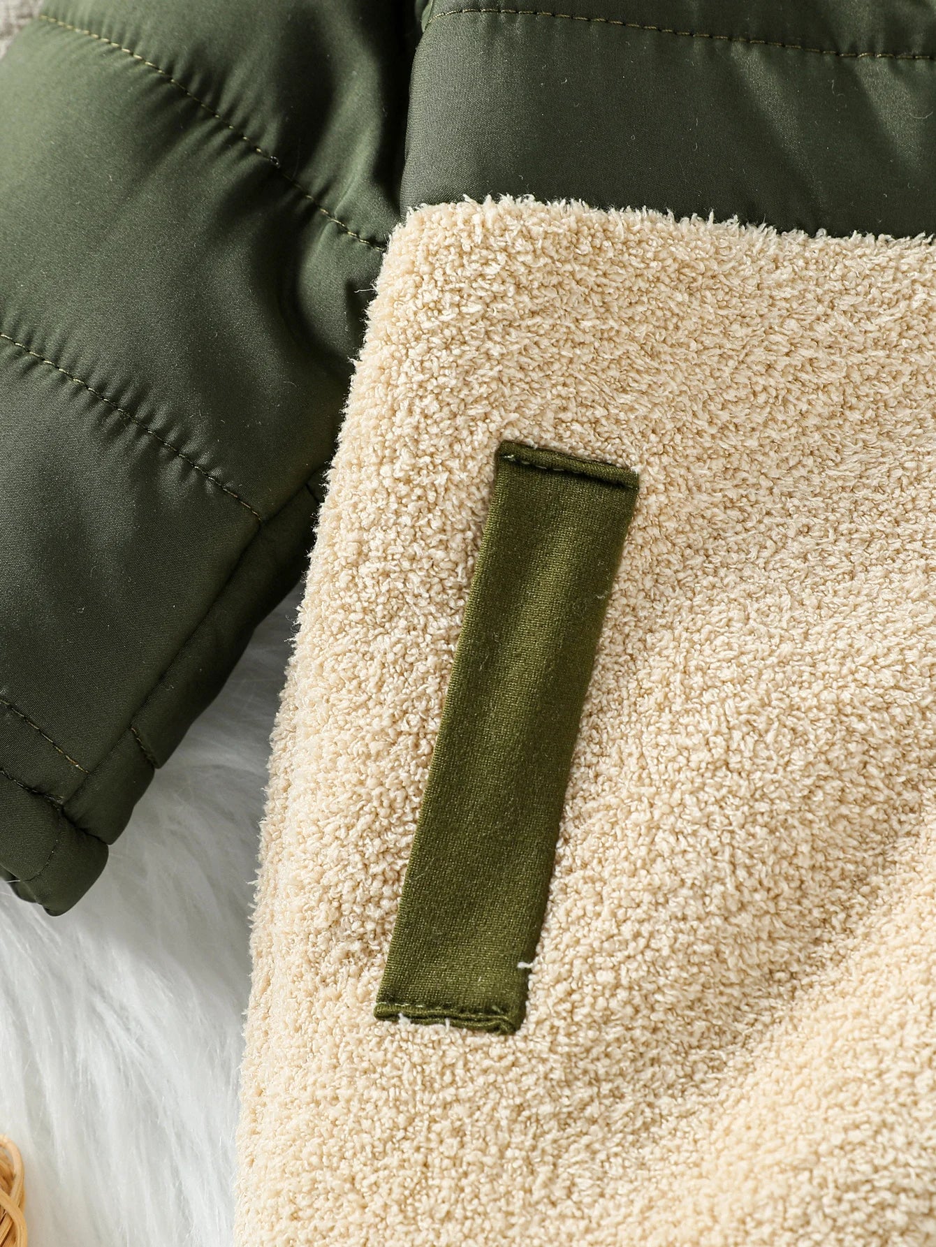 Cozy Winter Baby Romper – Unisex, Patchwork Design