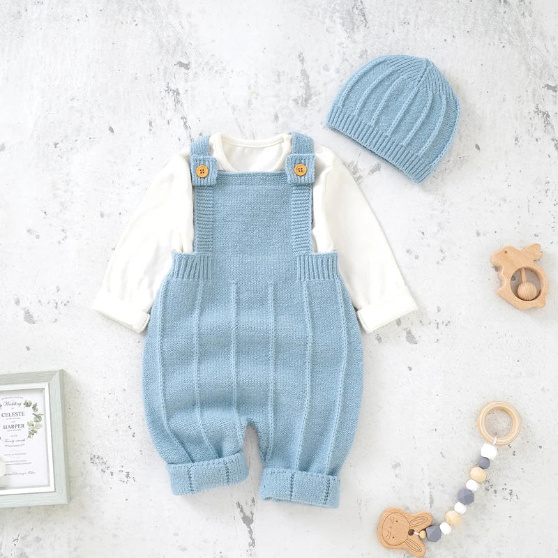 Mimi Knitted Winter Baby Romper – 100% Acrylic Warm Jumpsuit (0–24M)