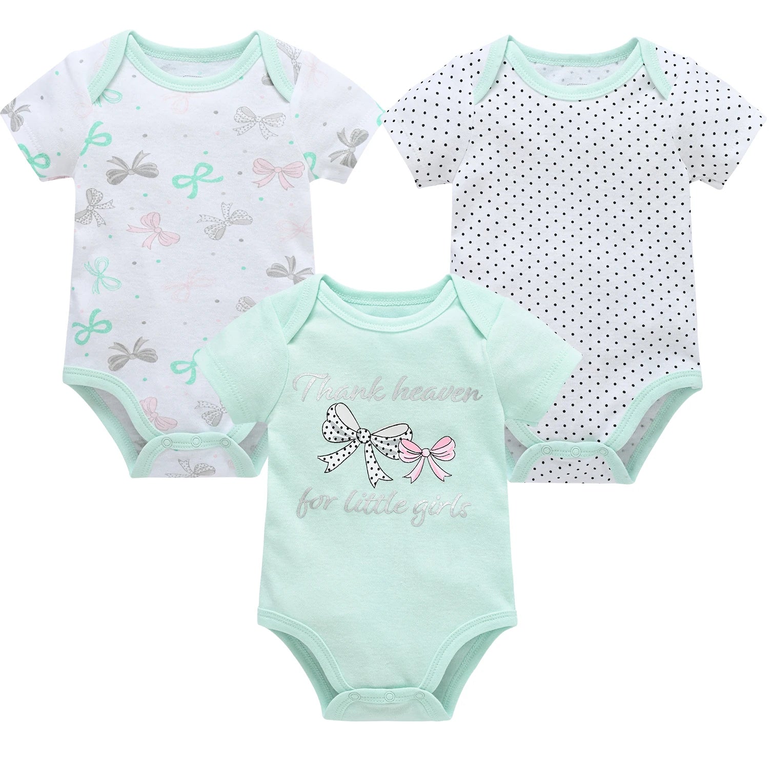 3–6 Pack Cotton Baby Bodysuits – 0–12 Months, Short Sleeve
